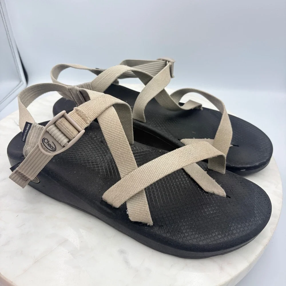 Chaco Z/Cloud 2 Sandals Men 13‎ Tan Athletic Hiking Toe Loop Strap Shoes Outdoor